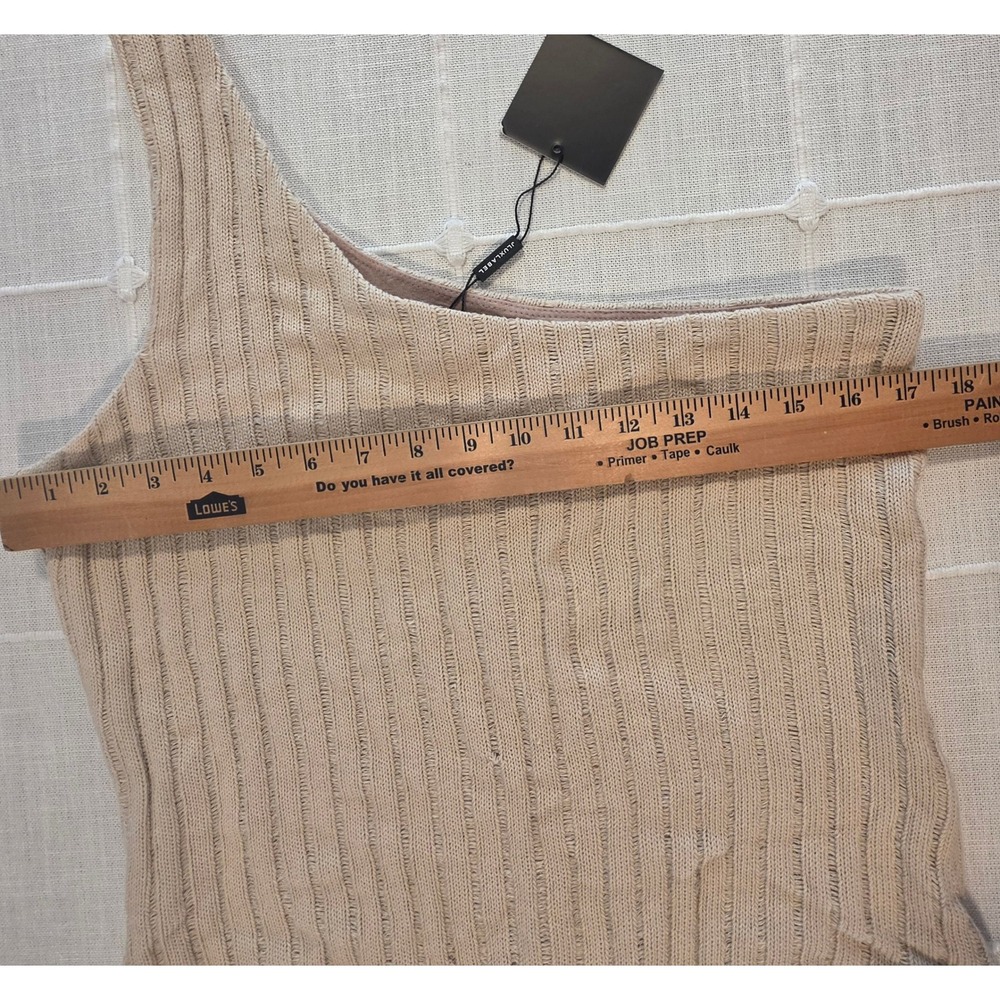 JLUXLABEL XXL One Shoulder Ribbed Knit Bodysuit Beige NWT